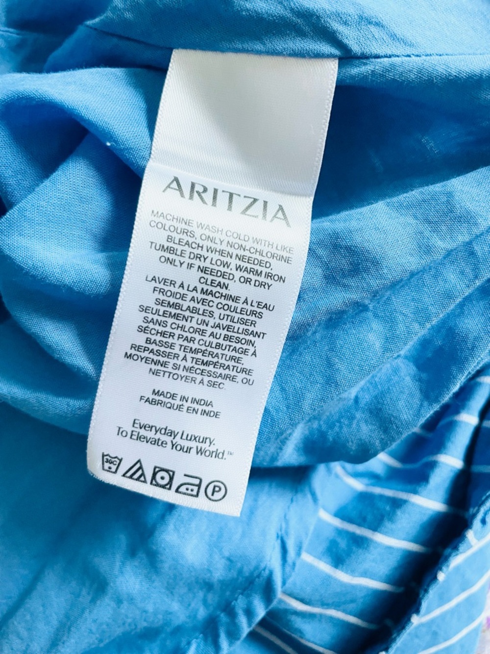 Aritzia Babaton SMALL Encourage Poplin Aline midi dress in blue striped - Picture 9 of 10